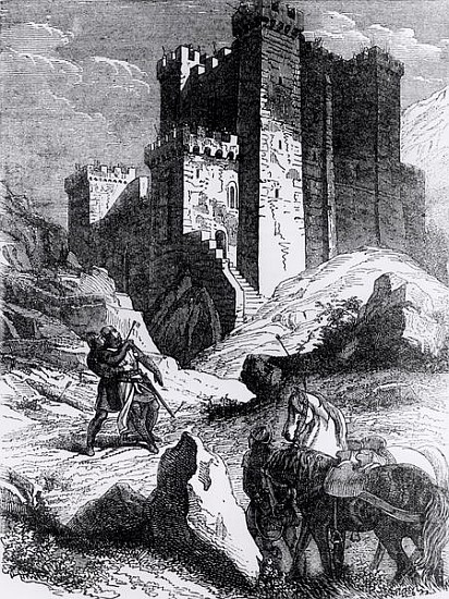 Richard Coeur-de-Lion (1157-99) receiving his death wound before the Castle of Chaluz, 6th April 119 a Scuola Inglese