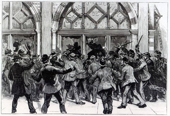 Rioting in the West End of London, illustration from ''The Graphic'', February 13th 1886 a Scuola Inglese
