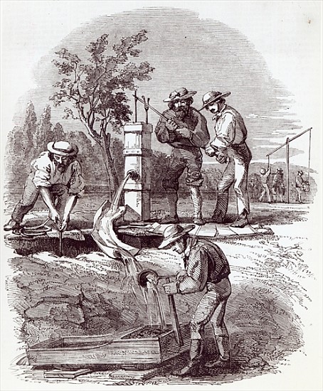 River-bed claim on the Turon, from ''The Illustrated London News'', 21st August 1852 a Scuola Inglese
