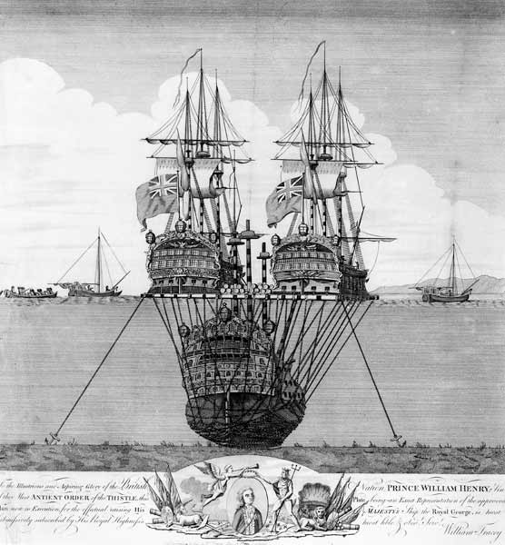 The Attempt made to Salvage the HMS Royal George, c.1783 a Scuola Inglese