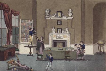 The Schoolroom in the Absence of the Governess, 1820, Battersea Rise a Scuola Inglese