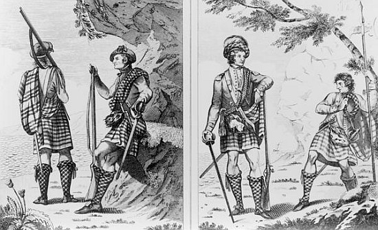 Scottish Soldiers of the Highlands and An Highland Officer and Serjeant a Scuola Inglese