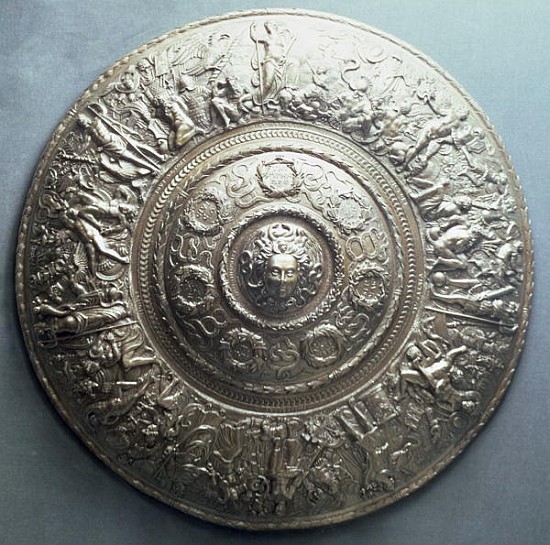 Shield with the head of Medusa, 1552 (silver) a Scuola Inglese