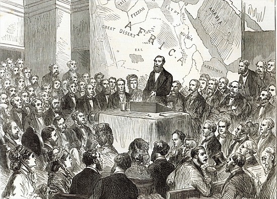 Sir Samuel Baker at the meeting of the Royal Geographical Society, from ''The Illustrated London New a Scuola Inglese