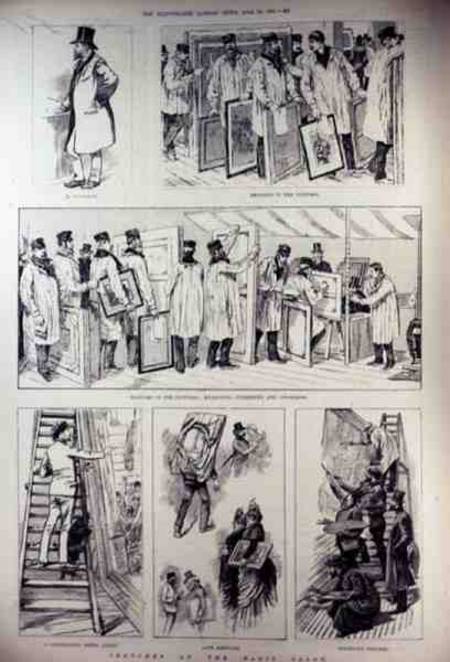 Sketches at the Paris Salon, from 'The Illustrated London News' a Scuola Inglese