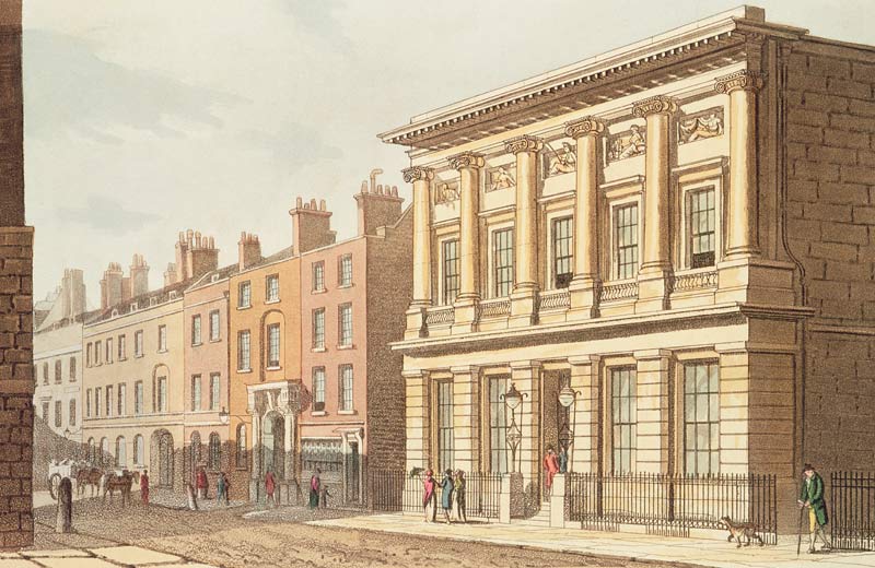 The London Commercial Sale Rooms, from ''R.Ackermann''s Repository of Arts'' 1813 a Scuola Inglese