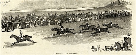 The 2000 Guinea Race, Newmarket, from ''The Illustrated London News'', 3rd May 1845 a Scuola Inglese