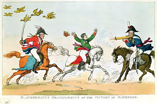 The Battle of Waterloo, 18th June 1815, published Ackermann, 1815-20 a Scuola Inglese