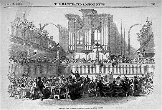 The Chartist Convention at 23 John Street, Fitzroy Square from ''The Illustrated London News'', Apri a Scuola Inglese