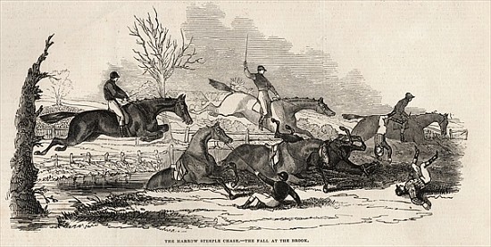 The Harrow Steeple Chase: The Fall at the Brook, from ''The Illustrated London News'', 26th April 18 a Scuola Inglese