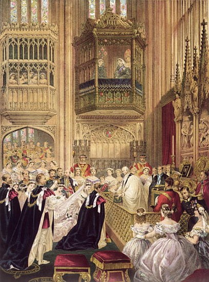 The Marriage of Edward VII (1841-1910) Prince of Wales to Princess Alexandra (1844-1925) of Denmark, a Scuola Inglese