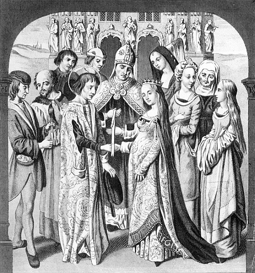The Marriage of Henry VI and Margaret of Anjou; engraved by Freeman a Scuola Inglese