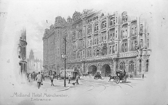 The Midland Hotel, Manchester, c.1910 a Scuola Inglese