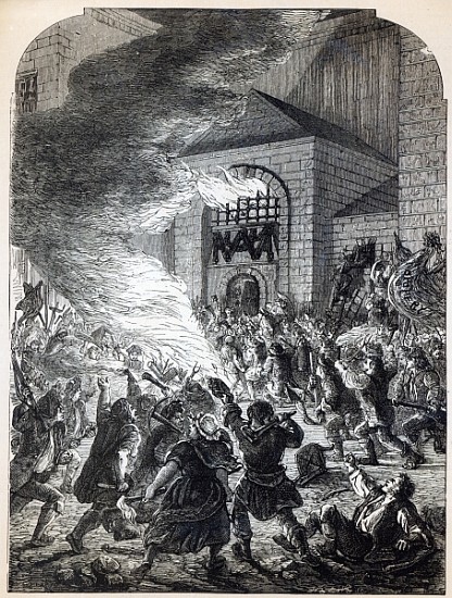 The ''No Popery'' rioters burning the prison of Newgate in 1780 a Scuola Inglese