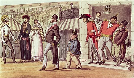 The Occupation of Paris, 1814. English Visitors in the Palais Royal a Scuola Inglese