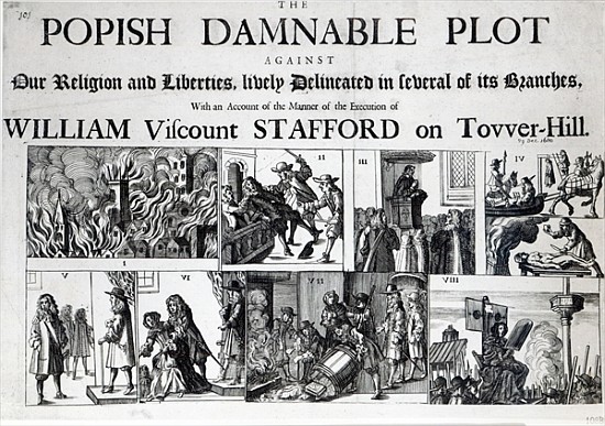 The Popish Damnable Plot Against Our Religion and Liberties a Scuola Inglese