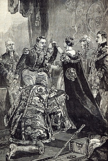 The Queen investing the Emperor of the French with the Order of the Garter a Scuola Inglese