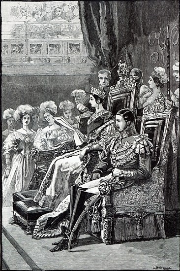 The Queen Opening Parliament in 1846 a Scuola Inglese