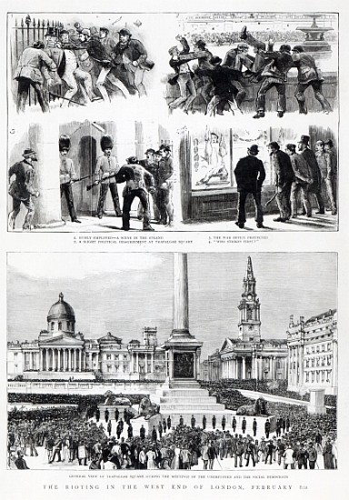 The Rioting in the West End of London, illustration from ''The Graphic'', February 13th 1886 a Scuola Inglese