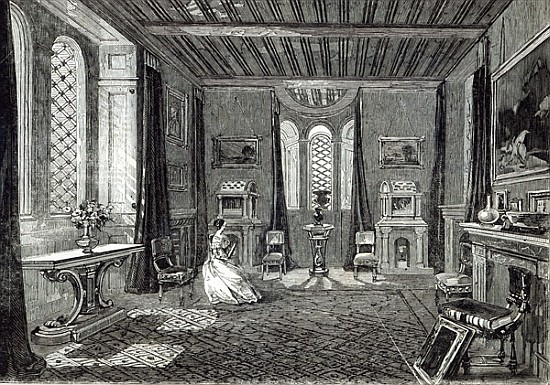 The Scarlet Drawing-room, Lansdown Tower, from ''The Illustrated London News'', 29th November 1845 a Scuola Inglese