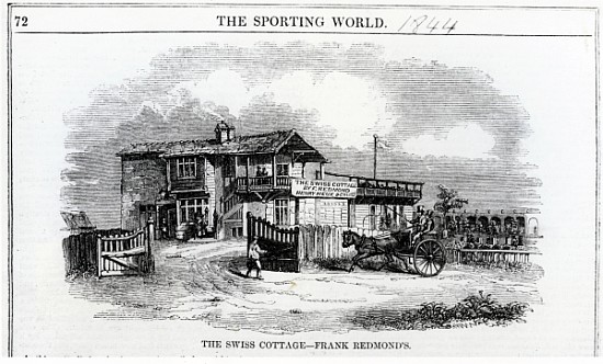 The Swiss Cottage, illustration from ''The Sporting World'' a Scuola Inglese