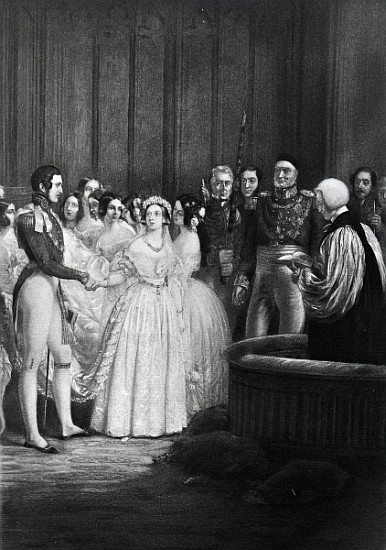 The wedding ceremony of Queen Victoria and Prince Albert on 10th February 1840 a Scuola Inglese