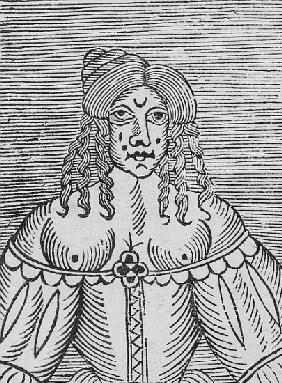 A Tudor Lady with bared breasts, an illustration from ''A Book of Roxburghe Ballads''
