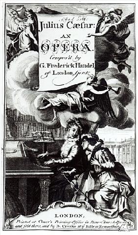 Cover of Sheet Music for Julius Caesar, an Opera Handel, published in 1724