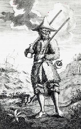 Frontispiece to ''The Life and Strange Surprizing Adventures of Robinson Crusoe of York, Mariner'' D