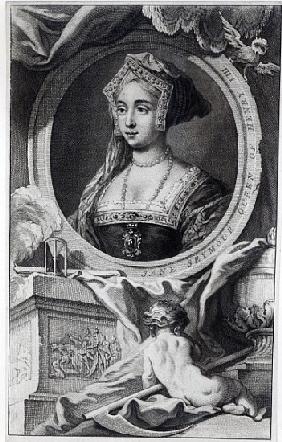Jane Seymour; engraved by Jacobus Houbraken
