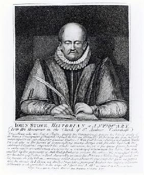 John Stowe, portrait from his monument at the Church of St. Andrew, Undershaft