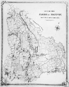 Map of the Parish of Hackney, surveyed John Rocque (c.1709-1762) 1745
