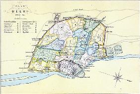 Plan of Delhi 1857-58; engraved by Guyot & Wood, pub.William Mackenzie, Edinburgh, c.1860