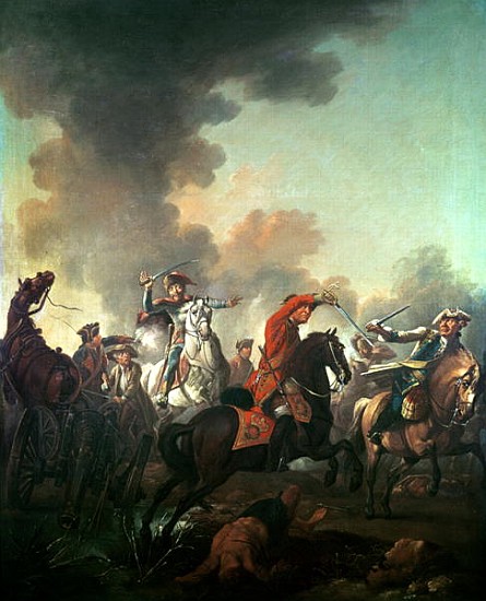 Thomas Brown at the Battle of Dettingen, 27th June 1743 a Scuola Inglese