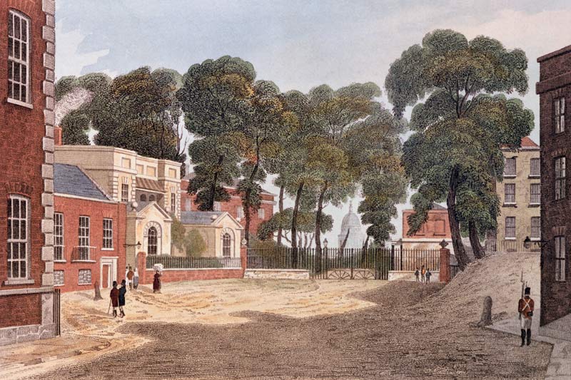 View of Whitehall Yard, illustration from ''R. Ackermann''s Repository of Arts'' 1811 a Scuola Inglese