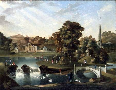 A view of Duncombe Park in North Yorkshire from across the lake a Scuola Inglese