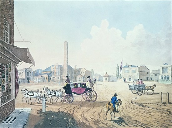 View of London No.2, Entrance of St. George''s Road, or the Obelisk Turnpike, with a View of the Roy a Scuola Inglese