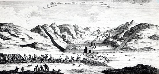 View of the Great Wall on the side where the Ambassador entered China, from ''A Collection of Voyage a Scuola Inglese