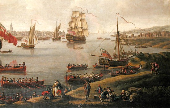 View of the Thames, 1761 (detail of 18935) a Scuola Inglese