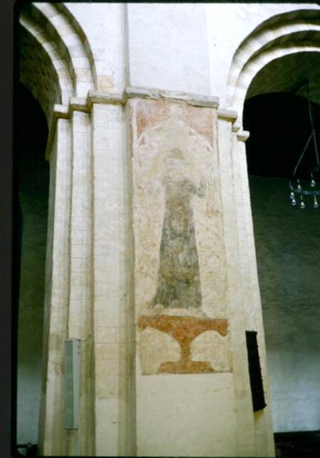 Wall painting from a Norman nave pier a Scuola Inglese
