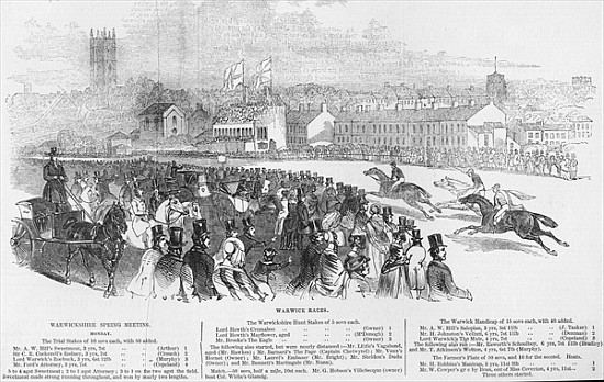 Warwick Races, from ''The Illustrated London News'', 12th April 1845 a Scuola Inglese