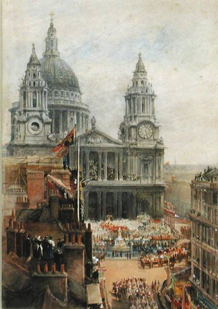 Watching Queen Victoria's Jublilee celebrations outside St. Pauls a Scuola Inglese