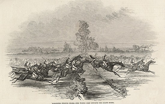 Worchester Steeple Chase: The Water Leap opposite the Grand Stand, from ''The Illustrated London New a Scuola Inglese