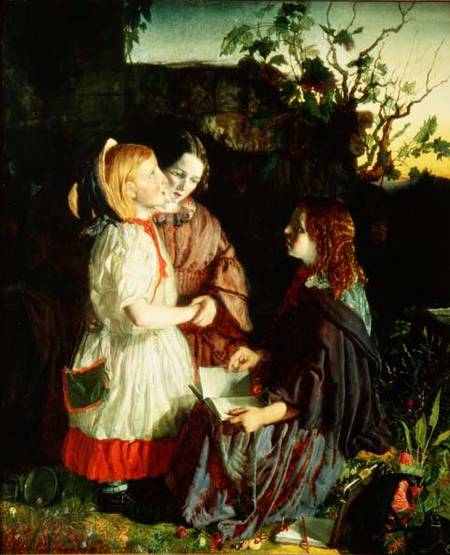 Three Young Girls in a Landscape a Scuola Inglese