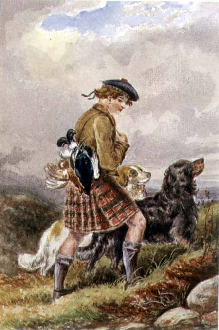 Young Scottish Gamekeeper with Dead Game a Scuola Inglese