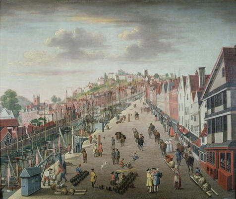 Bristol Docks and Quay, c.1760 (oil on canvas) a English School, (18th century)