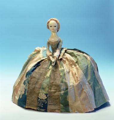 Letitia Penn doll (wood & textile) a English School, (18th century)