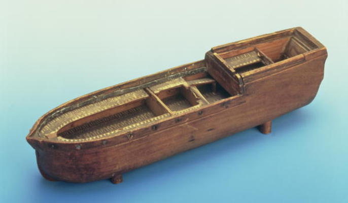 Model of the slave ship 'Brookes' used by William Wilberforce in the House of Commons to demonstrate a English School, (18th century)