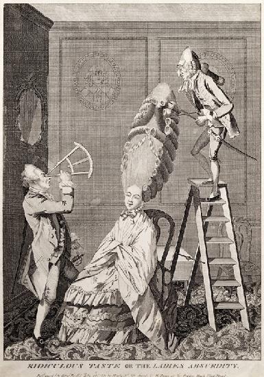 Ridiculous Taste or the Ladies Absurdity, pub. by A. Darly, London, 1771 (litho)