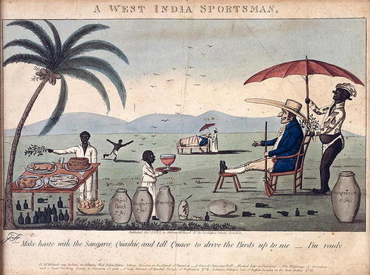 A West India Sportsman, published by William Holland, 1807 (etching, engraving and aquatint) a English School, (19th century)